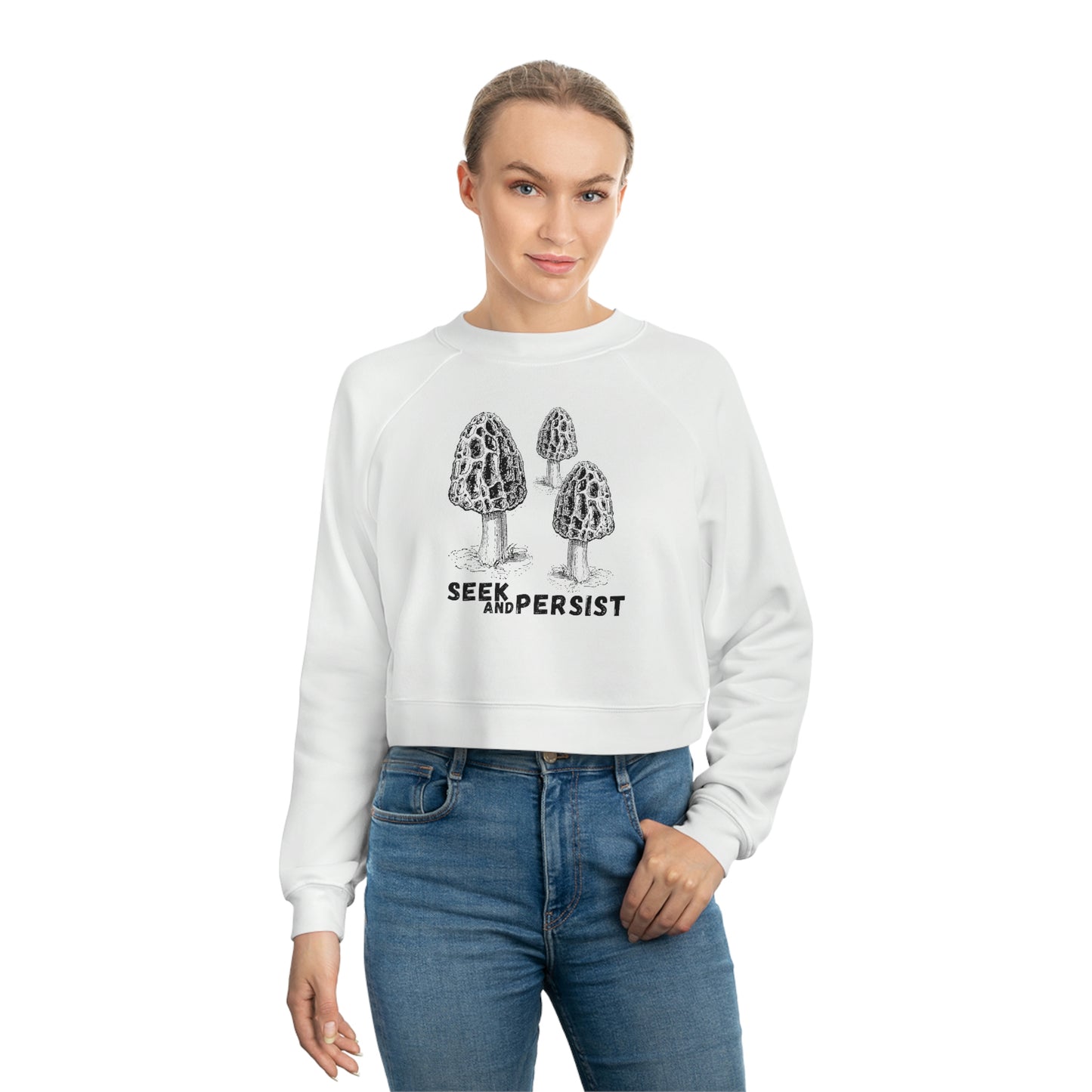 SEEK AND PERSIST-Women's Cropped Fleece Pullover