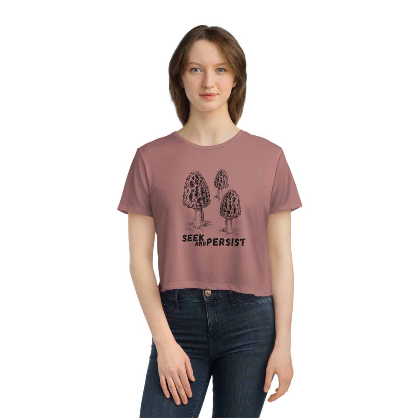SEEK AND PERSIST-Women's Flowy Cropped Tee