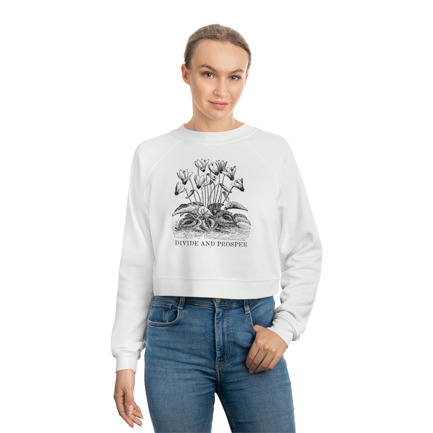 DIVIDE AND PROSPER- Women's Cropped Fleece Pullover
