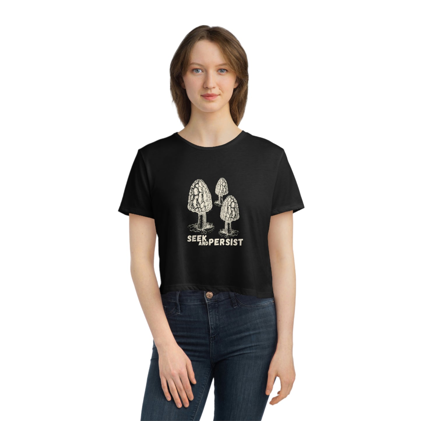 SEEK AND PERSIST-Women's Flowy Cropped Tee