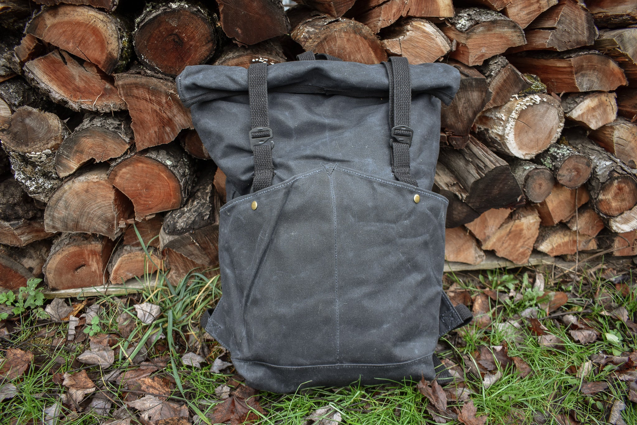 MADE TO ORDER- ROLL TOP BACKPACK- Black