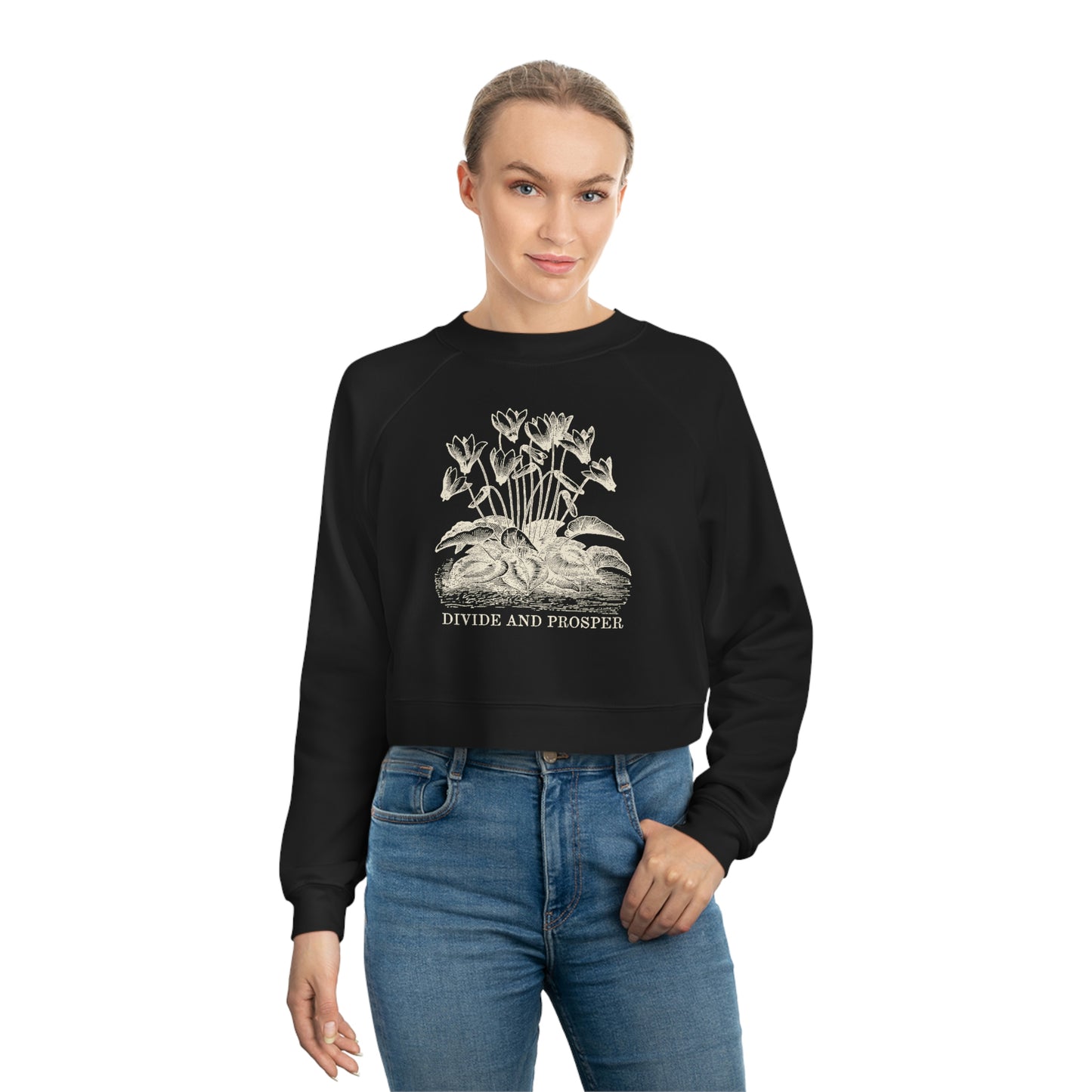 DIVIDE AND PROSPER- Women's Cropped Fleece Pullover