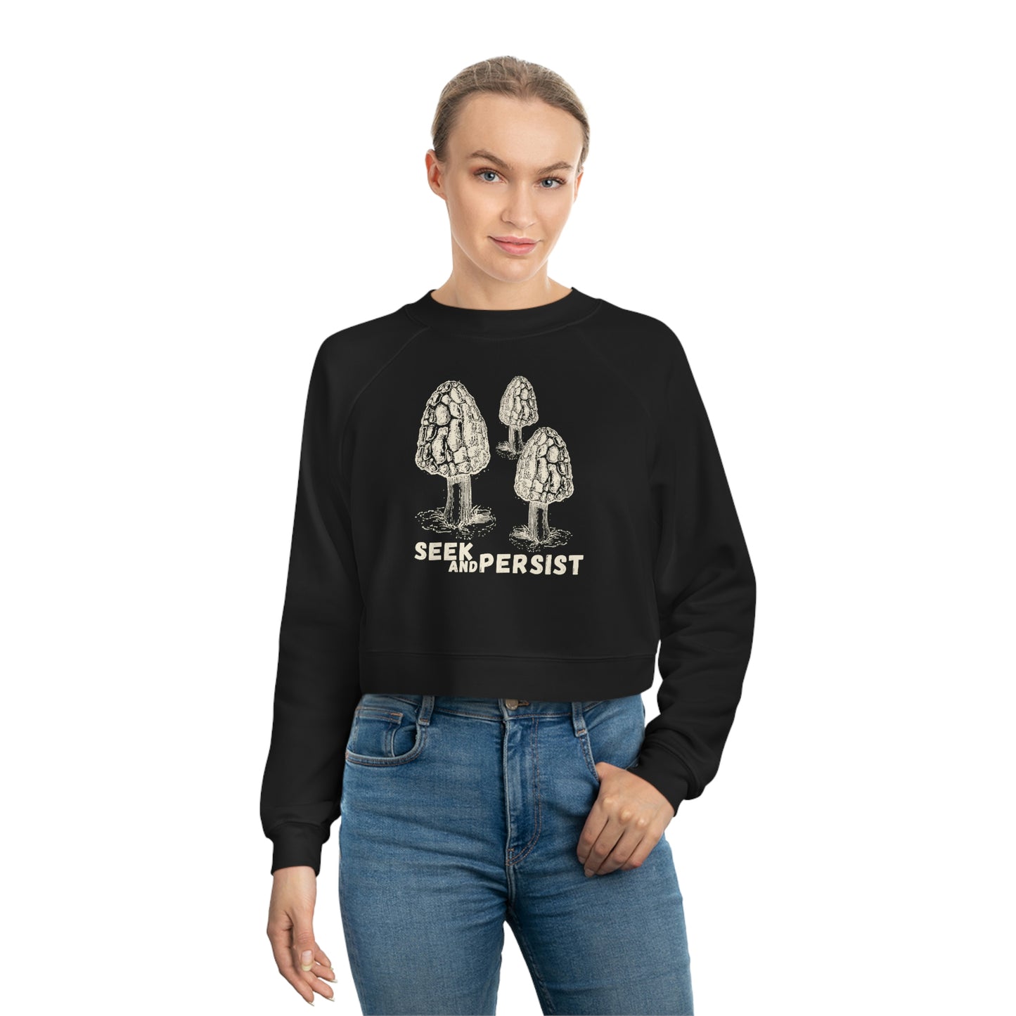 SEEK AND PERSIST-Women's Cropped Fleece Pullover
