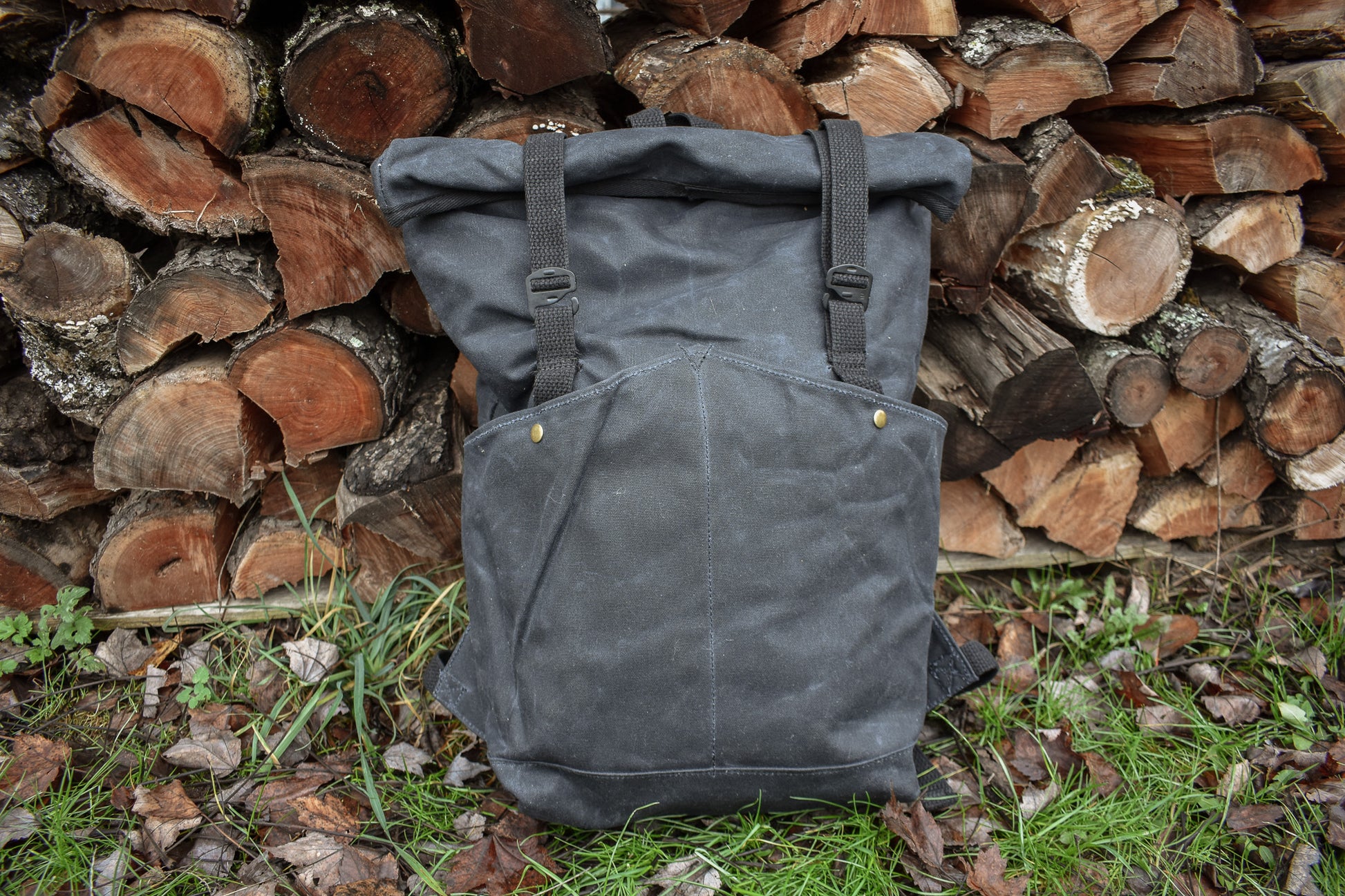 MADE TO ORDER- ROLL TOP BACKPACK- Black – SIRENco.