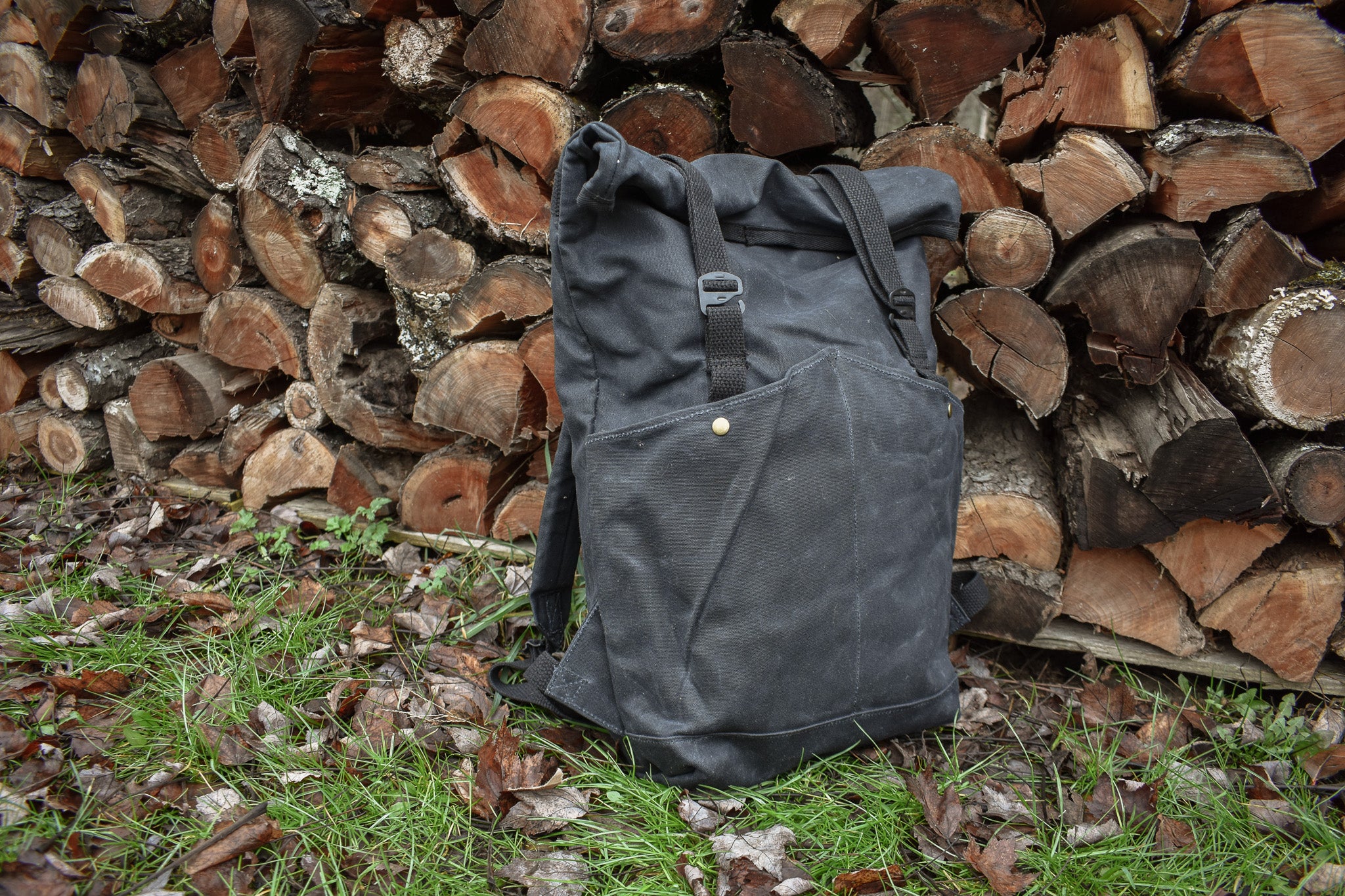 MADE TO ORDER- ROLL TOP BACKPACK- Black