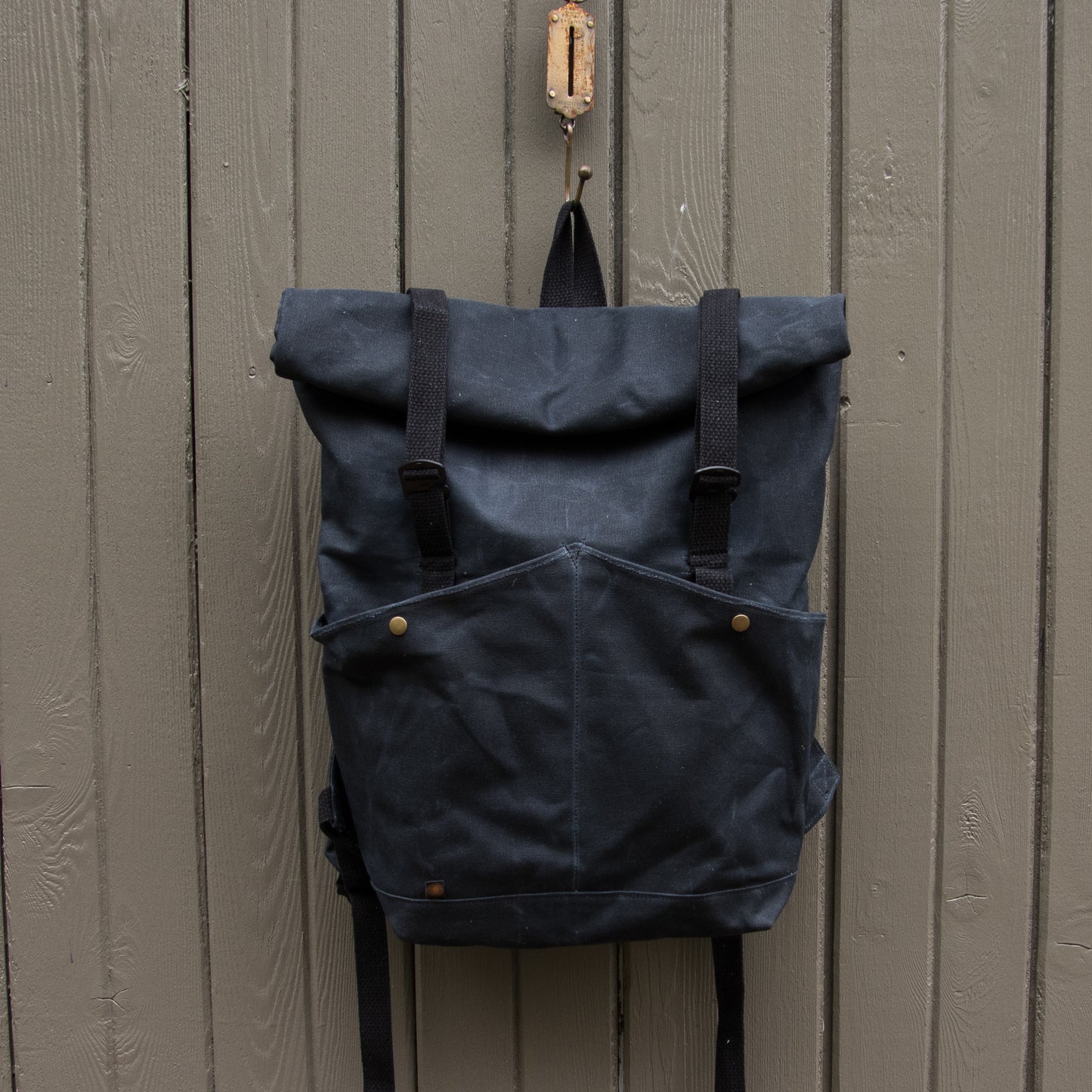 MADE TO ORDER- ROLL TOP BACKPACK- Black