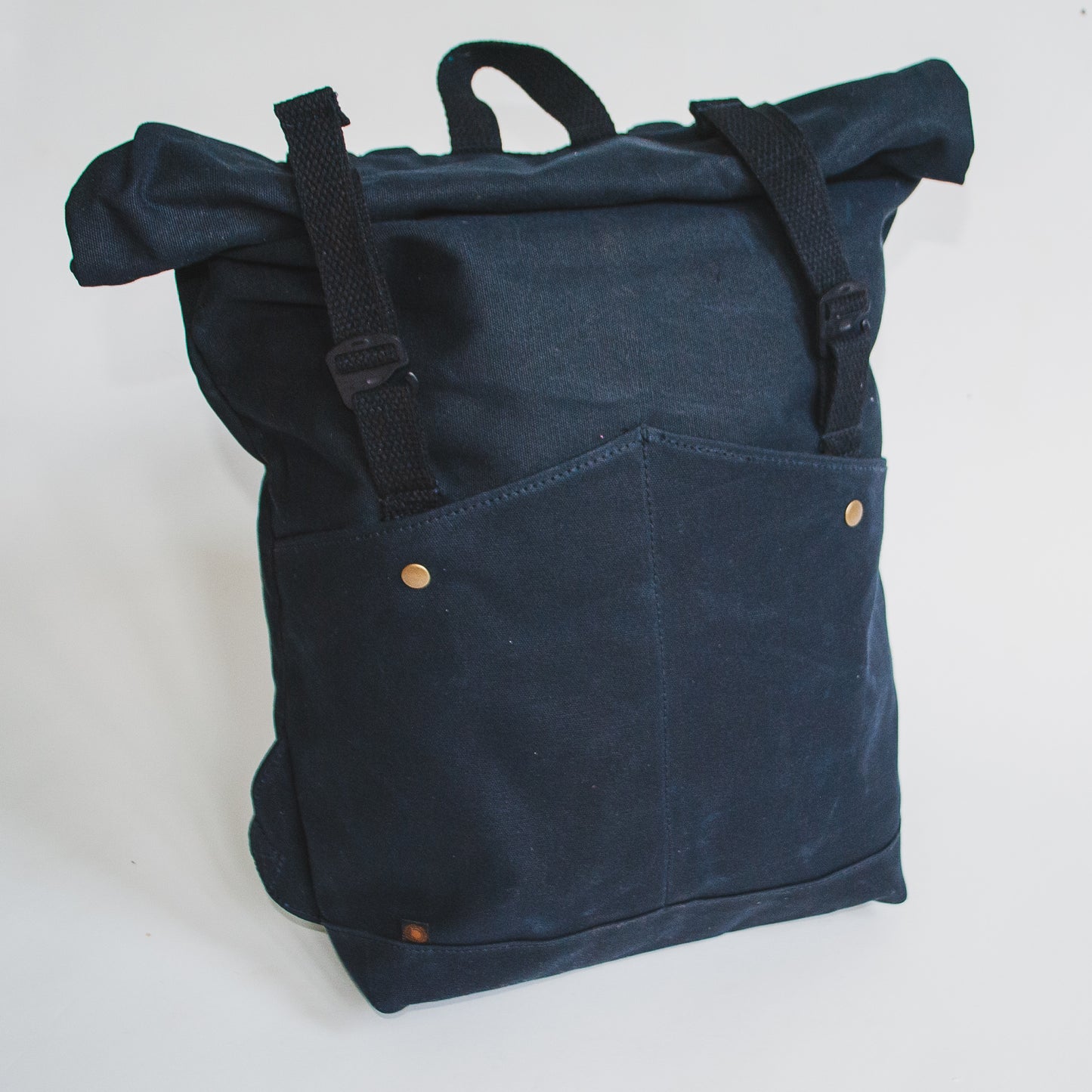 MADE TO ORDER- ROLL TOP BACKPACK- Black
