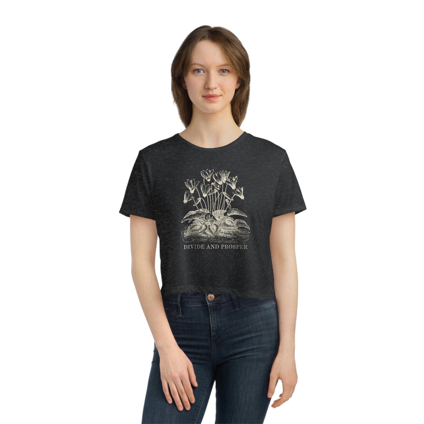 DIVIDE AND PROSPER- Women's Flowy Cropped Tee